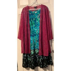 Dress Barn plus size dress and topper.